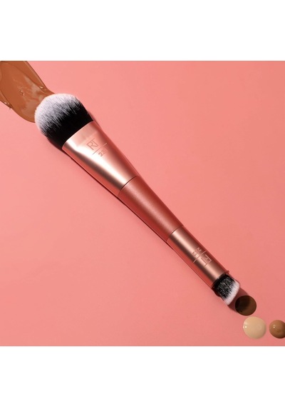 Cover & Conceal Çift Uçlu Makyaj Fırçası, Kusursuz Fondöten Kapsamı, Lekeleri Ve Kusurları Pürüzsüzleştiren Ve Kaplayan 2'si 1 Arada Fırça, Karıştırma Ve Parlatma Fırçası, 1 Adet