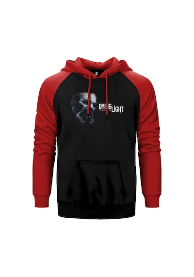 Dying Light Zombi Head Kırmızı Renk Reglan Kol Kapşonlu Sweatshirt Kırmızı
