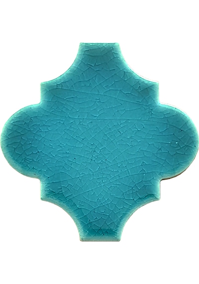 Armada Çini 12x12 Ottoman Düz Arabesk Turkuaz Çini Karo Seramik