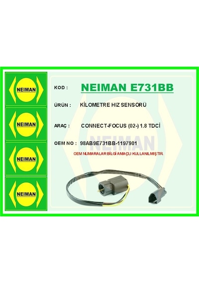 Kilometre Hız Sensörü Ford Connect-focus 02- 1.8 Tdci