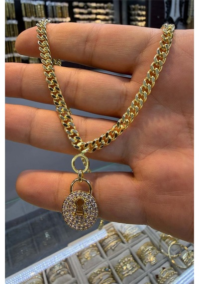 Anahtar Kolye Gold 45 Cm Altın