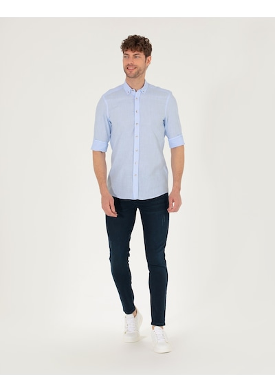 Pierre Cardin Erkek Açık Mavi Desenli Gömlek 50268183-vr003 Açık Mavi