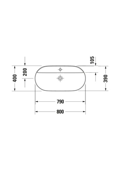 Duravit - Luv Duraceram Çanak Lavabo, 80 Cm, Beyaz-satin Mat Gri - 0380802300- Beyaz Satine Mat Gri