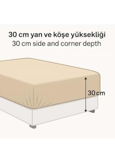 Ezgi Çift Kişilik Desenli Lastikli Çarşaf Seti 140x200 Cm + 2 Adet Yastık Kılıfı 50x70 Kahve, Stiltciftdn140 50 x 22