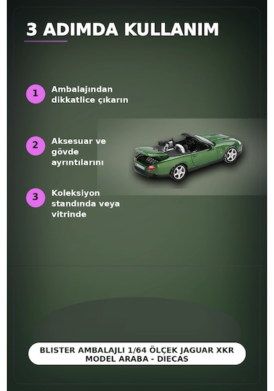 Blister Ambalajlı 1/64 Ölçek Jaguar Xkr Model Araba - Diecast Koleksiyon Oyuncağı Bx-313357