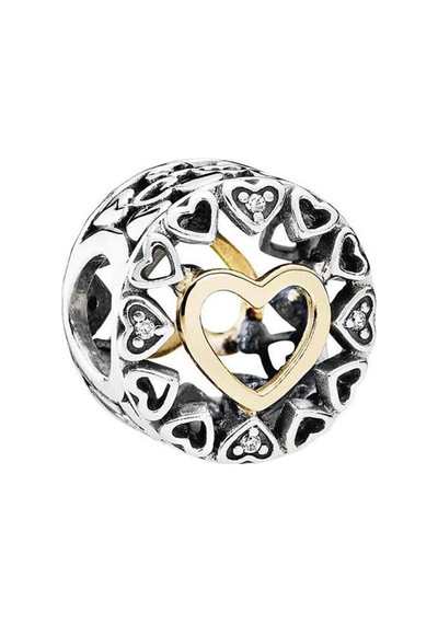 Nur Silver Gold Detay Kalpler Gümüş Charm Nur-bl00118