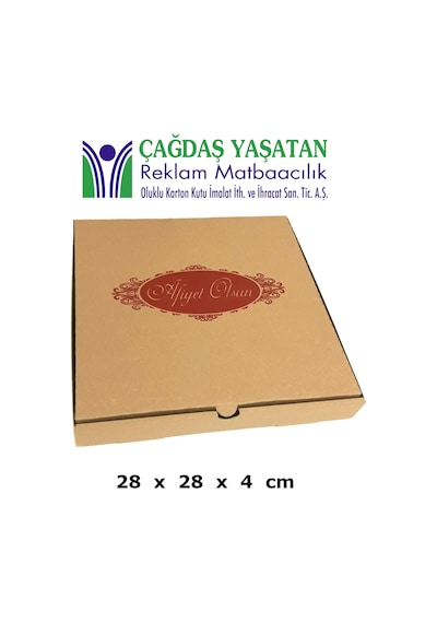 28 X 28 Pizza Kutusu 100 Adet - 033