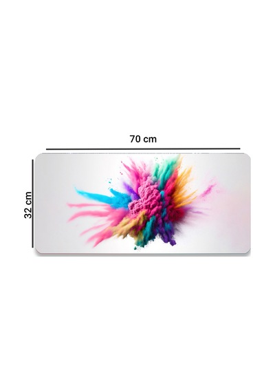 Sonictouch Duman Smoke Kaymaz Gaming Oyuncu Masaüstü Dikişsiz Yeşil Pembe Sarı Klavye Mouse Pad 32x7