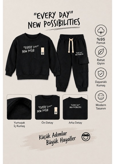 Ahengim Erkek Çocuk Pamuklu Baskılı 2 Li Takım Sweatshirt Eşofman Altı 1-4 Yaş Ak122 Siyah Ahengim Erkek Çocuk Pamuklu Baskılı 2 Li Takım Sweatshirt Eşofman Altı 1-4 Yaş Ak122 Siyah