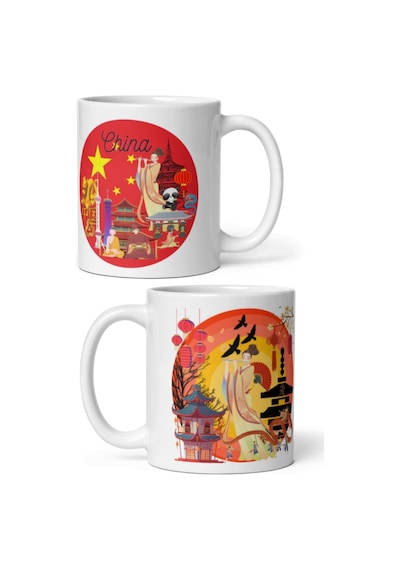 Çin Kupa Bardak 2 Adet Seyahat Hatıra Chinese Mug