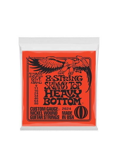 Sıska Üst Ağır Alt Slinky 8-string Elektro Gitar Telleri, Ölçü 9-80