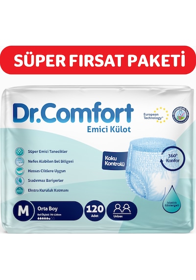 Dr. Comfort Emici Külot Yetişkin Hasta Bezi M 4 x 30'lu