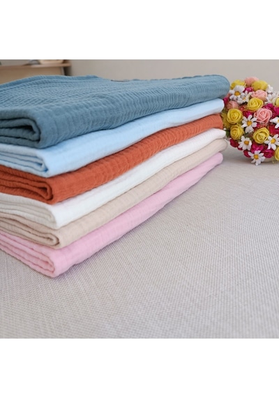 4 Kat Müslin Bebek Battaniyesi 80x90cm Çok Amaçlı Örtü Battaniye Havlu Yenidoğan Hediyelik Mint