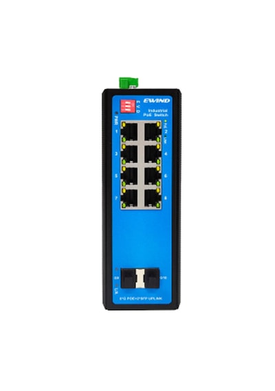 Ew-pıs3610m-8 Ge Poe+2 Gf L2+ Managed Industrial Poe Switch 120w Ray Tipi Güç Kaynağı Dahil