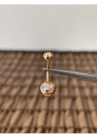 Yüksek Kalite G23 Titanium Hareli Parlak Top Taşlı Titanyum Göbek Piercingi Top 10mm DUMMY 236118745 429