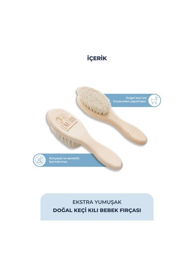 Le Natura Ekstra Yumuşak Doğal Keçi Kılı Bebek Fırçası