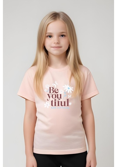 Fyk Kids Kız Çocuk Be You Tiful Baskılı Alt-üst Takım Somon