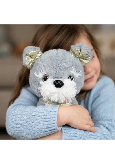 Peluş Köpek Oyuncak - 23 Cm Pullu Detaylı Uyku Ve Oyun Arkadaşı Füme
