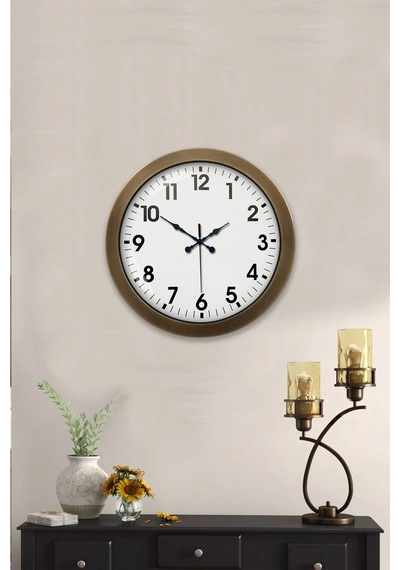 36 Cm Eskitme Metal Standart Duvar Saati Çok Renkli