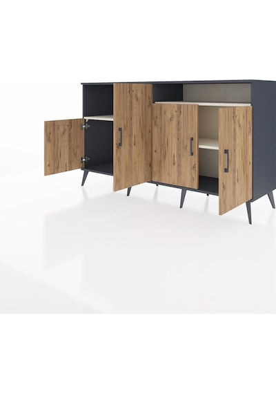 Kronos Konsol 5 Raflı 4 Kapaklı 176x59x99 Antrasit-çam/aytaşı Atlas Çam/aytası - Antrasıt