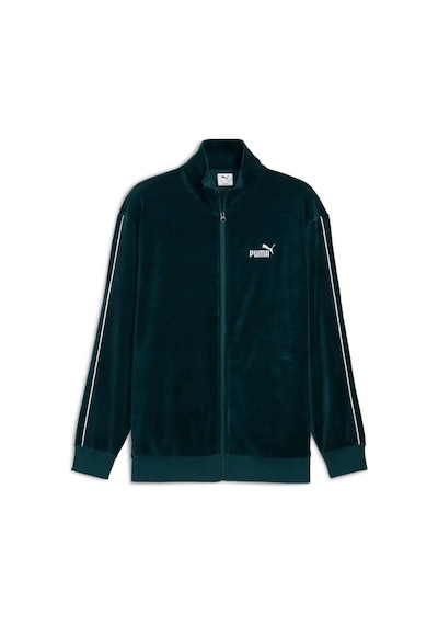 Puma Essentials Elevated Velour Track Erkek Siyah Ceket Yeşil
