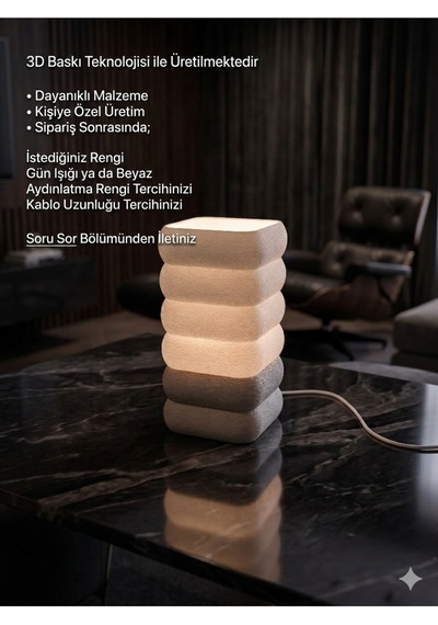 Vela Model - Led Abajur - Masa Lambası - Usb 5v İle Çalışır - Slim Led Aydınlatması Dahildir - Dekoratif Lamba - Renk Seçenekli Çok Renkli