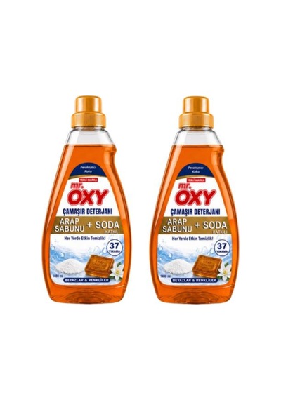 Oxy Arap Sabunu Ve Soda Katkılı Çamaşır Deterjanı Beyazlar Ve Renkliler 1480 Ml X 2 Adet