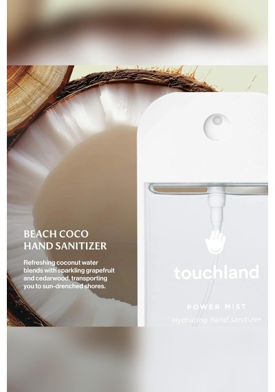 Touchland Beach Coco Nemlendirici Ve Kokulu El Temizleme Spreyi 30ml