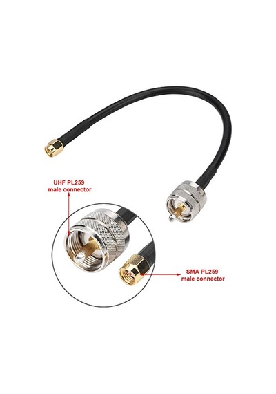 Zetiling Koaksiyel Kablo Hattı, 20 Cm Sma Pl259 Erkek - Uhf Pl259 Erkek Düz Rf Pigtail Koaksiyel Kablo