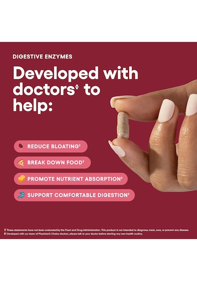 Physician's Choice Digestive Enzymes - Multi Enzymes, Organic Prebiotics & Probiotics For Digestive 60 Capsules