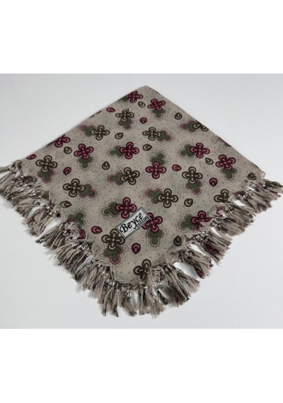 Beyce Cotton Sökme Boncuklu Desenli Tülbent 06440 Vizon