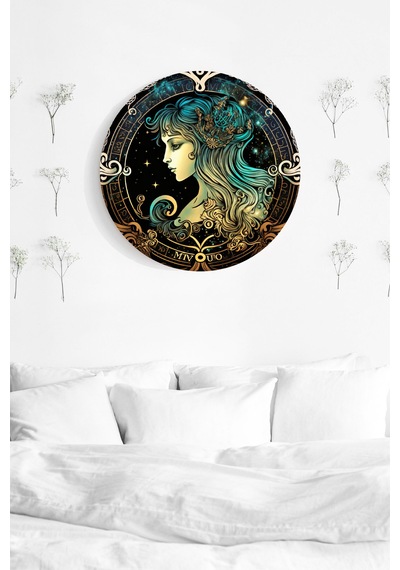 Başak Burcu Astroloji Mdf Ahşap Duvar Tablosu, Ofis Dekoratif Süs