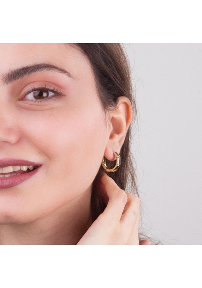 14 Ayar İtalyan Altıgen Altın Küpe 3,35 Gr-5975
