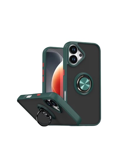 Sptmgldı Newface Apple Apple iPhone Uyumlu  17 Montreal Yüzüklü Silikon Kapak - Yeşil