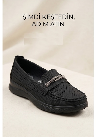 Liarca Aura Comfort Ortopedik Tabanlı Işıltı Detaylı Kadın Siyah Günlük Casual Loafer Ayakkabı Liarca Aura Comfort Ortopedik Tabanlı Işıltı Detaylı Kadın Siyah Günlük Casual Loafer Ayakkabı