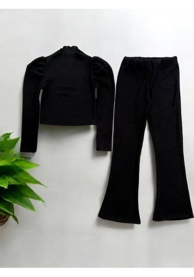 Zekids Kız Çocuk Kışlık Siyah Pantolonlu Takım-14435 Siyah