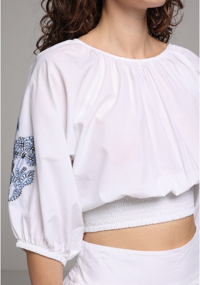 Colin's Colins Fashion Fit Omzu Açık Jakarlı Kadın Beyaz ¾ Kol Gömlek Cl1080426 Q1.v1 Wht