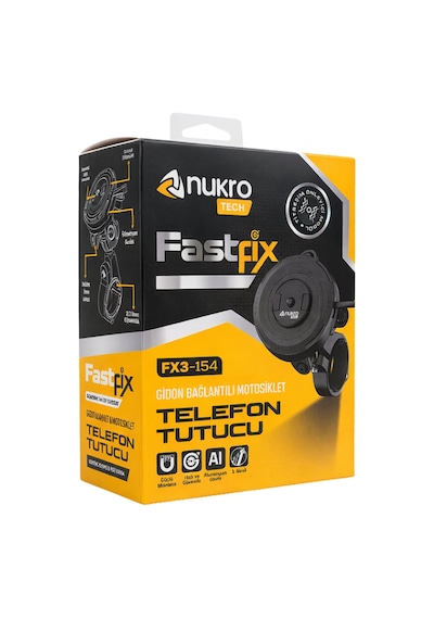 Fastfix Fx3-154 Titreşim Modüllü Telefon Tutucu Siyah