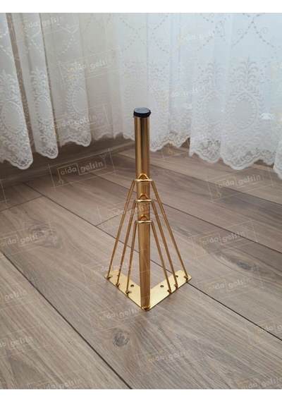 Mobilya Koltuk Sehpa Komidin Puf Bench Metal Telli Ayak 32 Cm 4 Adet Siyah