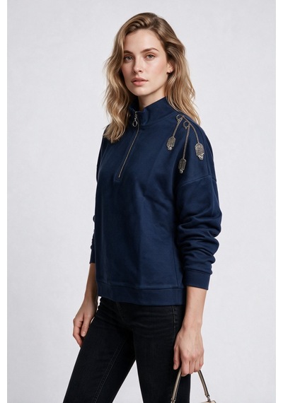 Vedi Kadın Sweatshirt 27vk8068 Lacivert