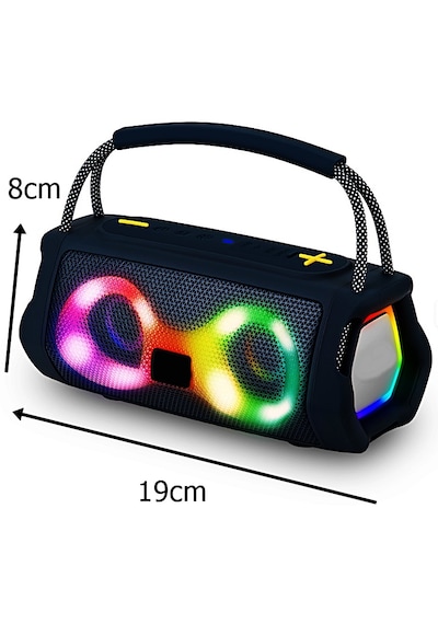 Jedel Sa-217 Taşınabilir Bluetooth Hoparlör, Rgb Led Işıklı, Kablosuz, Boombox Tasarım Ses Bombası