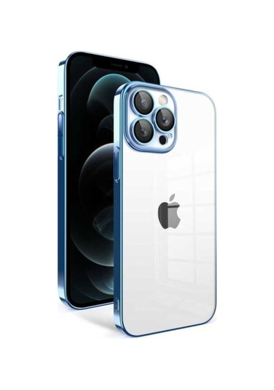 Apple Uyumlu iPhone 12 Pro Max Kılıf Kamera Korumalı Renkli Çerçe