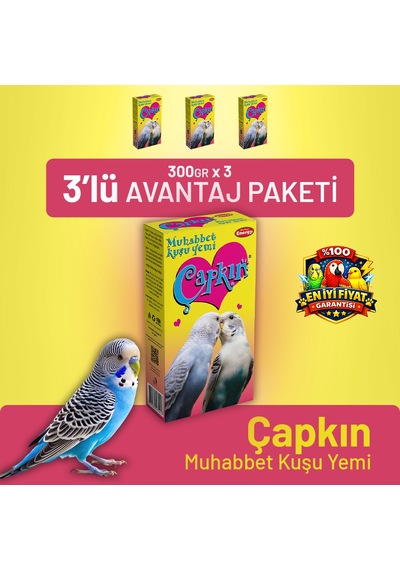 Çapkın Muhabbet Kuşu Yemi - 3 Adet 300 G