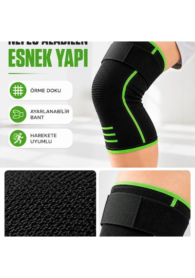 Diz Destekleyici Spor Dizlik Esnek Örme Kumaşlı Ayarlanabilir Üst Bantlı