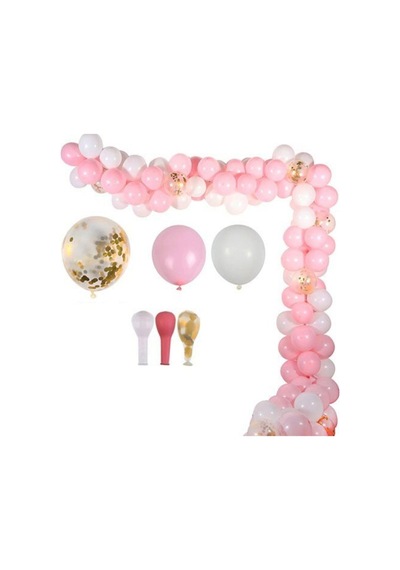 Pembe Beyaz Zincir Balon Setleri Beyaz