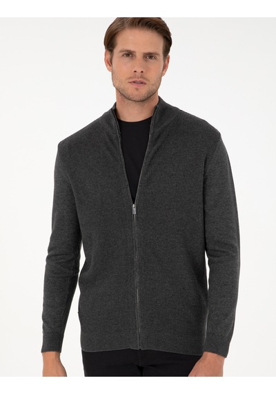 Pierre Cardin Erkek Gri Melanj Hırka Triko 50300497-vr086 Gri Melanj