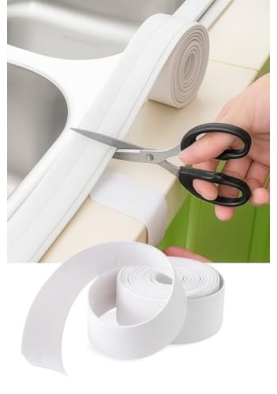 3.2 Metre Su Geçirmez Bant Beyaz Kendinden Yapışkanlı Lavabo Duvar Kenar, Küf Ve Nem Önleyici