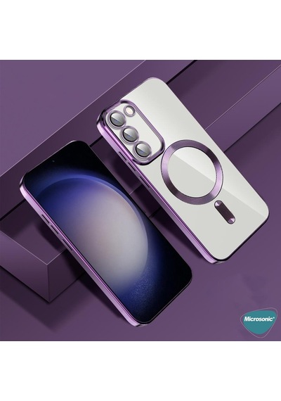Microsonic Samsung Galaxy Uyumlu A37 Kılıf Magsafe Luxury Electroplate Lacivert -