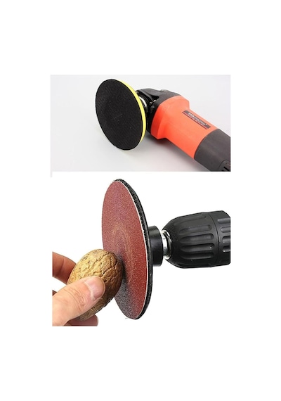 Depolife 115mm Cırt Taban 20 Adet Zımpara Takımı 1000 Kum 800 Kum Kuru Zımpara Seti Matkap Adaptörlü Polisaj