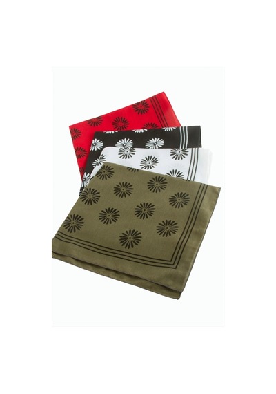 Çiçek Desenli Keten Bandana 50 50